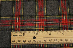 47″ X 60″ wide Grey/Red Woven Plaid Fabric