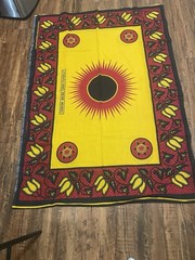 Tanzanian Kanga Fabric Uncut Doti 115×42 Cotton Swahili Text Tanzania GIGA 8088