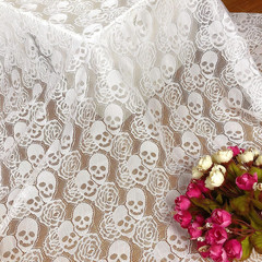 White Lace Fabric, Soft and Durable Lace Fabric by the Yard, 59 X 72 Inches Skul