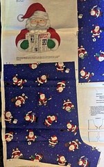 Sporty Santa Boxer Shorts Adult S M L Cut Sew Panel Complete For WHITE ELEPHANT