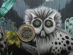 Emma J Shipley Fabric Lemur Navy 100% Cotton Curtain Upholstery Cushion Fabric