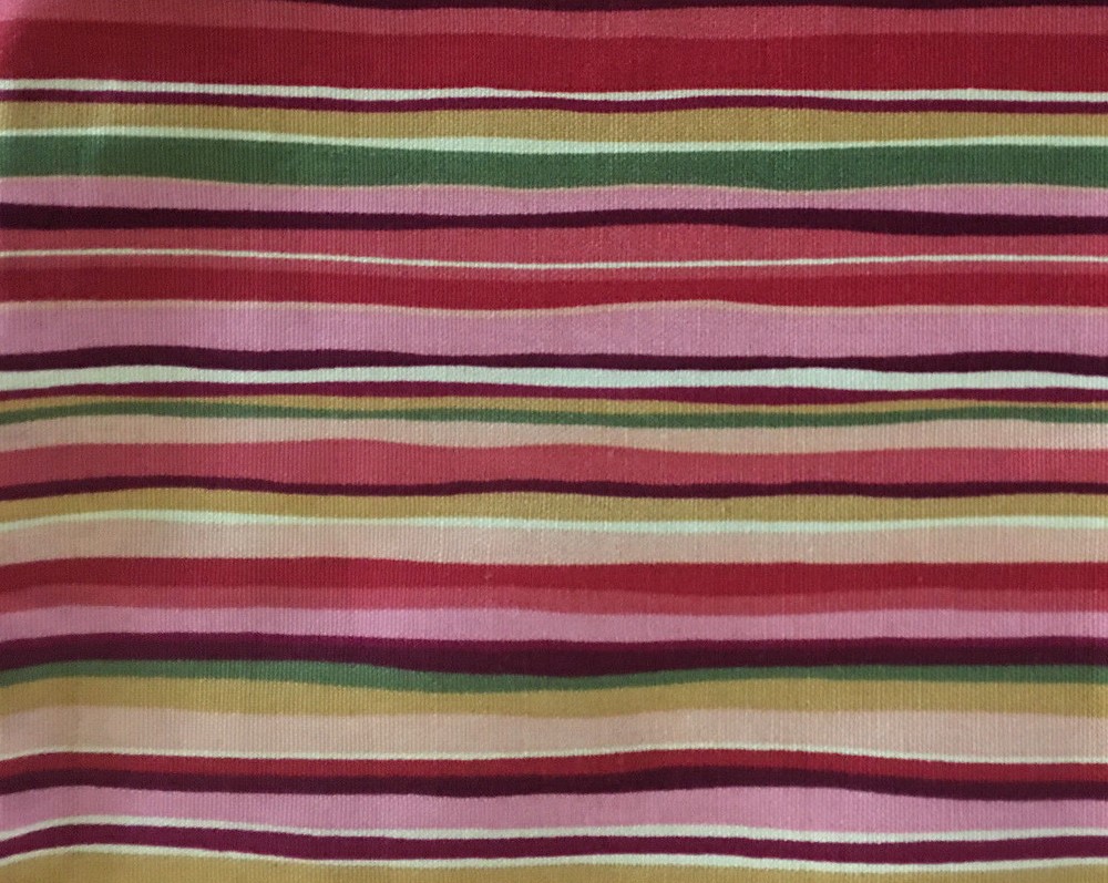 Braemore Fabric Stripe Multi color red orange maroon green pink 63″ x 54″ USA