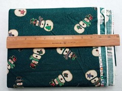 Folk Snowman Iridescent Christmas Fabric Dark Winter Green Holiday 3yd 16in 44w