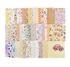 50pcs 10X10cm Assorted YELLOW Mix Floral Cloth Squares Sewing Fabric Patchwork
