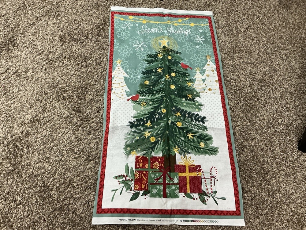 Frosted Holiday Tree Panel by Katie Doucette By Wilmington Fabrics New 23×44 In.