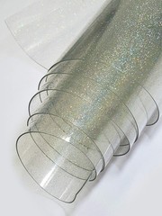 30 Gauge .8mm Jelly Transparent Sparkle Glossy Plastic Vinyl 30 Gauge, Clear