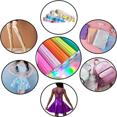 11.8″X53″ Holographic Faux Leather Fabric, Mirror Reflective Vinyl for DIY Hair