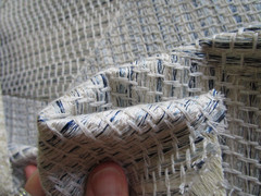 Schumacher’s HECETA Embroidery Geometric Global Blue Ivory 5.22 yds w/ Cutout