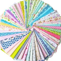 Assorted Flower Patterns Cotton Fabric Squares – 50pcs 10×10 for DIY Projects