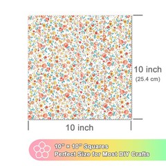 42 Pieces 10″ Pre-Cut Floral Prints Cotton Fabric Squares — Layer Cake Quilti…
