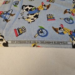 Sewing Fabric Material Remnant 1yd 19″ x 44″ Plus Scrap Cowboys On Denim Look