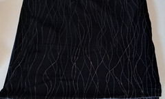 Knit Velveteen Black w/ Silver Metallic Threads Fabric 65” wide by 1.75 yards