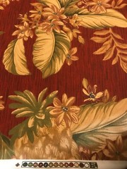 Over 12 Yds Rust background Medium Weight Upholstery/Drapery Fabric, poly blend