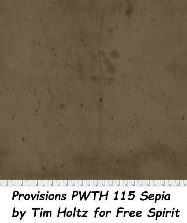 Provisions Tonal Cotton Quilt fabric BTY Tim Holtz / Free Spirit PWTH 115 Sepia