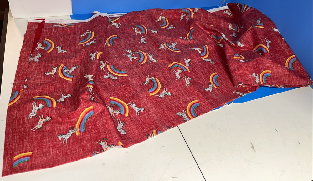 Rainbow Zebra Fabric RED Cranston Print Works cotton 2 1/3 yds