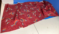 Rainbow Zebra Fabric RED Cranston Print Works cotton 2 1/3 yds
