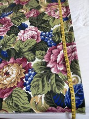 Vintage STANLEY KING STUDIO FLORAL FABRIC 104”x 58” Rose Vibrant Sateen Cotton
