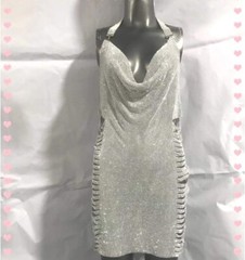 Sparkling Silver Rhinestone Mesh Fabric – Perfect for Costumes & Decor Projects