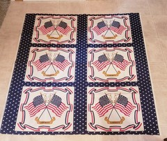 Vintage American Flag Fabric 52″x45″ Made in USA
