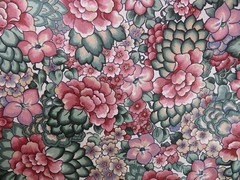 Decorator Fabric Remnant Scrap Floral Pink Mauve Green Blue 54″W x 13″L