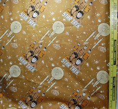 STAR TREK gold/black/white OS cotton print Fabric – SOLD BY THE HALF YARD