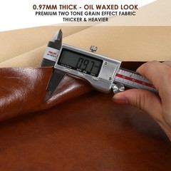 Faux Leather Fabric Oil Waxed Look Leatherette Grain Upholstery Vinyl Material