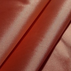 SALMON CORAL IVORY TAFFETA Fabric Two Tone plain shot polyester 58″ By The Yard