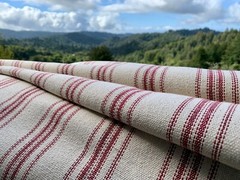 Grain Sack Fabric by the Yard, Ticking Fabric, French Country, Cottage Farmhouse