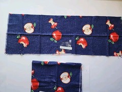 2x Lot Blue Red Apple Print Cotton Sewing Craft Quilting Fabric Interior
