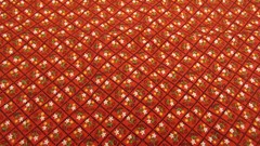 Cotton Fabric Tiny CALICO flowers WhiteYellow on Red Checkerboard 1yd 34x 44