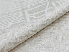 Travers Chinese Calligraphy Jacquard Uphol Fabric- Emperors Seal Natural 4.65 yd