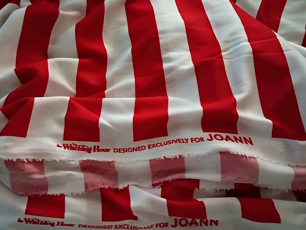 Witching Hour Red and White Striped Fabric Polyester 5 Yards (180 X 62) Joann’s
