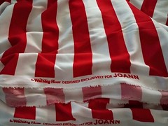 Witching Hour Red and White Striped Fabric Polyester 5 Yards (180 X 62) Joann’s