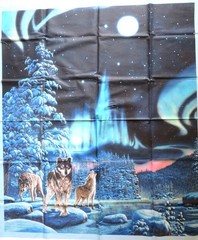 Bolt 13 Panels Northern Lights Wolf Panel Size 36 X 44 Inches Windham Fabric
