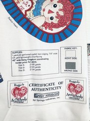 VTG Daisy Kingdom Raggedy Ann & Andy Hearts & Flowers Panel & Skirt SZ 4 Jumper