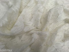 Ivory Nylon Spandex Lace Fabric by the Yard Heavy Weight