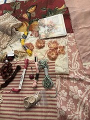 Shabby PINK Inspiration for Slow Stitching, Junk Journal Craft Supplies
