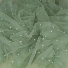 50x155cm Pearl Mesh Tulle Fabrics for DIY Sew Wedding Dress Robe Floral Backdrop