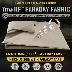 Faraday Fabric Kit 1 Yard Conductive Polyester RF Signal Blocker 36 L Tape