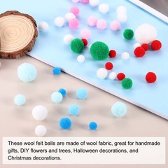 Pom Felt Balls Fabric 1-3cm 10-30mm Brown Khaki White for Craft DIY 130 Pack