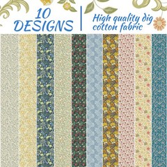 50Pcs William Morris Floral Jelly Fabric Strips Roll for Quilting Crafting Sp…