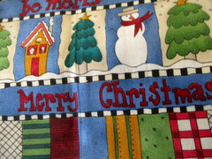 5 YDS DOUBLE BORDER PRINT CHRISTMAS 100% COTTON KP KIDS OOP