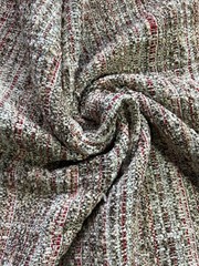Mendel Goldberg Wool Blend Tweed Boucle, 2yds X 60″,Brown, Tan, Off White, Red