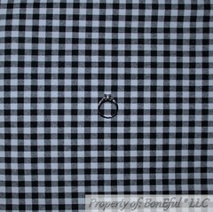 BonEful FABRIC FQ Cotton Quilt Black White B&W Gray Gingham Check Stripe Calico
