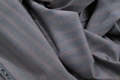 Vintage Mario Zegna Fabric 2.6m 100% Wool Made in Italy Red Stripe
