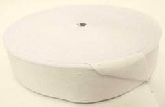 30mm 1 1/4″ Woven Loom Elastic Reel 25 Metres – White