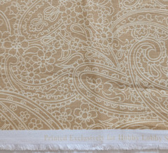 Hobby Lobby Cotton Quilt Fabric Tan Tone on Tone Paisley 44″ W x 1¾ Yards