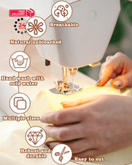FIVEIZERO 100% Cotton Muslin Fabric by The 1 yard pre cut, Natural Unbleached