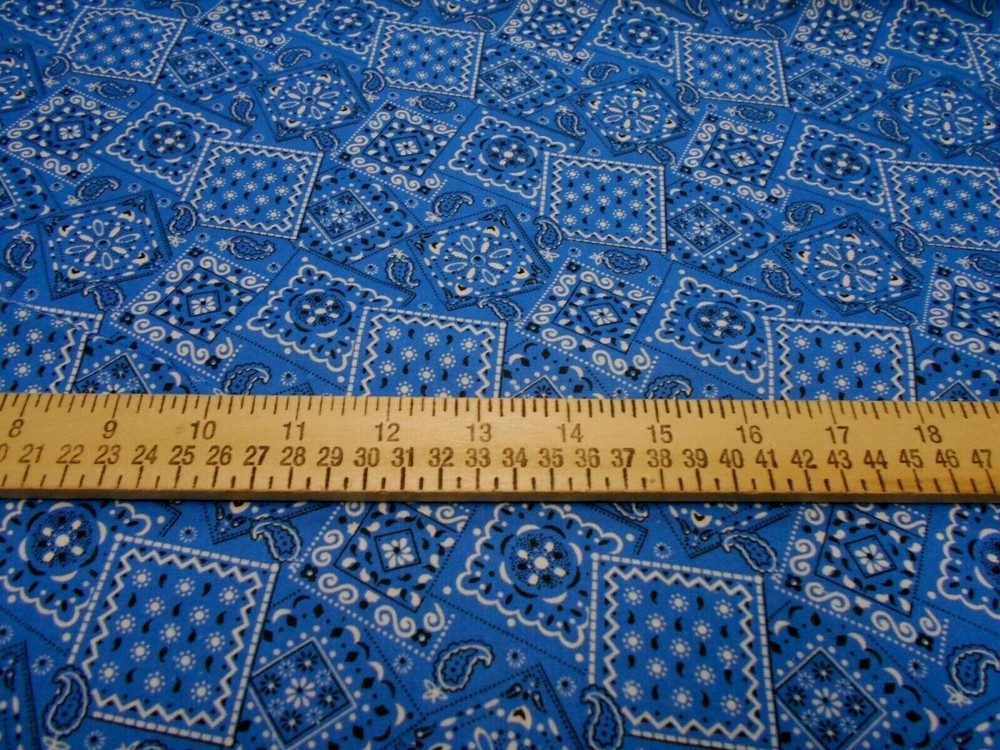 1 yard Blue Bandana Fabric