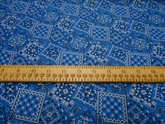 1 yard Blue Bandana Fabric
